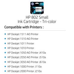 HP 802 Small Ink Original  Cartridge - Tri-color