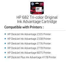 HP 682 Tri-color Original Ink Advantage Cartridge